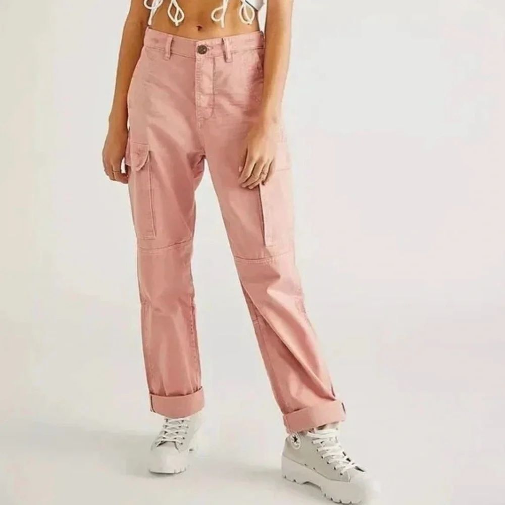 FREE PEOPLE One Teaspoon Cargo Motion Jeans Peach 100% Cotton Pant